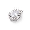 Brass Micro Pave Clear Cubic Zirconia Pendants KK-Z084-09P-01-2