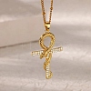 304 Stainless Steel Micro Pave Clear Cubic Zirconia Pendant Necklaces for Women LS-NJEW-U047-01C-G-1