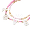 Adjustable Glass Seed Beaded Multi-strand Bracelets BJEW-MZ00137-3
