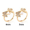 Butterfly Brass Micro Pave Clear Cubic Zirconia Cup Peg Ring Settings KK-T076-20G-4