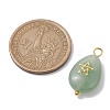 3Pcs 3 Styles Natural Green Aventurine Pendant PALLOY-JF02576-01-2