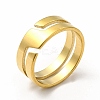 Ion Plating(IP) 304 Stainless Steel Cuff Ring for Women RJEW-B027-16G-1