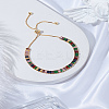 1Pc Brass Rhinestone Beads Slider Bracelets for Women BJEW-LP0002-59G-3