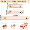 6Pcs 3 Styles Cowhide Leather Cable Straps with Golden Metal Snap Button FIND-CL0001-73A-2