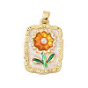Brass Enamel Pendants KK-U068-13D-02G-1