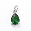 Brass Micro Pave Cubic Zirconia Pendants ZIRC-E164-64P-C-1