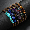 Natural & Synthetic Mixed Stones Chips & Coconut Disc Beaded Stretch Bracelet UM3945-7-1