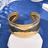 304 Stainless Steel Cuff Bangles for Women BJEW-G749-11G-3