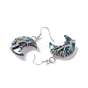 Natural Paua Shell Crescent Moon Dangle Earrings EJEW-G307-01P-4