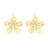 Brass Pave Clear Cubic Zirconia Stud Earring Findings LS-KK-F875-05G-1