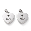 Non-Tarnish 304 Stainless Steel Pendants STAS-F253-12P-1