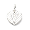 925 Sterling Silver Heart with Capital Letter Charms STER-S009-13V-S-1