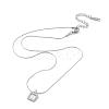 Non-Tarnish Shell Square Pendant Necklaces LS-NJEW-P296-01P-2