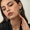 3 Pairs 3 Colors Imitation Leather Cattle Head Dangle Earrings for Women EJEW-FI0002-36-6