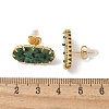 304 Stainless Steel Turquoise Oval Stud Earrings for Women EJEW-R010-01G-01-4