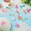 32Pcs 12 Styles Fishtail Shape Transparent Acrylic & Resin Pendants TACR-TA0001-16-8