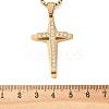 201 Stainless Steel Crystal Rhinestone Religion Cross Pendant Necklaces LS-NJEW-H065-11G-3