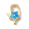 Rack Plating Brass Micro Pave Cubic Zirconia lobster Claw Clasps KK-P268-02G-03-1