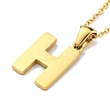 Ion Plating(IP) Initial Letter 304 Stainless Steel Pendant Necklaces NJEW-M199-01G-H-2