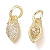 Brass Micro Pave Clear Cubic Zirconia Pendants KK-P188-R01-G-2