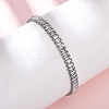 304 Stainless Steel with Clear Cubic Zirconia Link Chain Bracelets BJEW-G754-03P-01-1