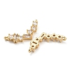 Brass Pave Clear Cubic Zirconia Pendants KK-Q789-43G-2