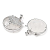 Natural Quartz Crystal Flat Round Pendants G-G279-01P-06-2