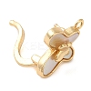 Brass with Natural Shell Fold Over Clasps KK-G505-27G-2