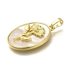 Brass Pave Shell Birth Flower Pendants FIND-I040-04G-2