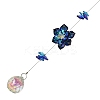 Glass Flower Hanging Suncatchers HJEW-P018-E03-2