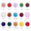 15 Color Mixed Faceted Bicone Grade AAA Transparent Glass Bead Sets GLAA-PH0001-01-1