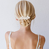 4Pcs 4 Style Flower Crystal Rhinestone Pearl Hair Barrettes OHAR-GO0001-08-7