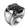Punk Rock Style 316L Surgical Stainless Steel Eagle/Hawk Wide Band Rings for Men RJEW-BB06704-11-2