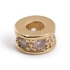 Brass Micro Pave Cubic Zirconia Spacer Beads ZIRC-L091-046G-2