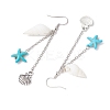 Shell Shape with Starfish Dangle Earrings EJEW-TA00640-4