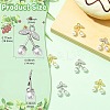6Pcs 2 Colors Brass Micro Pave Clear Cubic Zirconia Pendants KK-CJ0003-19-2