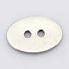 2-Hole Flat Oval 201 Stainless Steel Sewing Buttons for Bracelet Making STAS-E065-01-2