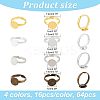 64Pcs 4 Colors Adjustable Brass Pad Ring Base Findings KK-FH0004-57-5