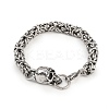 9MM 201 Stainless Steel Skull Byzantine Chain Bracelets for Men Women BJEW-B143-07ASP-4