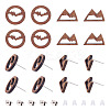 DIY 20Pcs 2 Style Mountain Natural Wood Stud Earrings DIY-TA0010-06-1