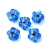 Handmade Silver Foil Glass Lampwork Beads FOIL-T001-02H-1