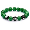 Green Natural Yellow Jade Round Beaded Stretch Bracelet BJEW-SW00077-10-1