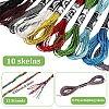 10 Skeins 12-Ply Metallic Polyester Embroidery Floss OCOR-WH20074-12A-2