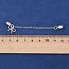 Brass Pave Clear Cubic Zirconia European Safety Chains with Charms KK-L236-15B-S-3