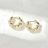Brass Clear Cubic Zirconia Hoop Earrings EJEW-Q014-29G-2