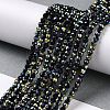 Electroplate Glass Beads Strands GLAA-H021-01B-HP03-3