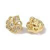 Brass Micro Pave Cubic Zirconia Slide Charms KK-E110-11G-2