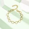 304 Stainless Steel Round Ring Link Chain Bracelets for Women BJEW-F536-02G-1