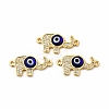 Rack Plating Real 18K Gold Plated Brass Micro Pave Clear Cubic Zirconia Connector Charms ZIRC-L102-05G-2