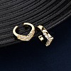 Brass Micro Pave Clear Cubic Zirconia C-Shaped Cuff Earrings EJEW-D328-09G-03-1
